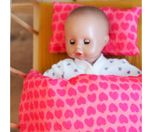 Lillestoff Bio Double Gauze Musselin Herzen pink