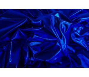 Folienjersey Metallic Webware Leni blau