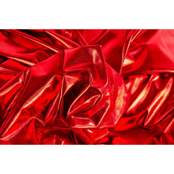 Folienjersey Metallic Webware Leni rot