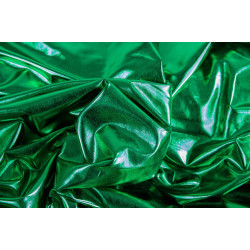 Folienjersey Metallic Webware Leni grün