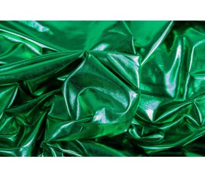 Folienjersey Metallic Webware Leni grün