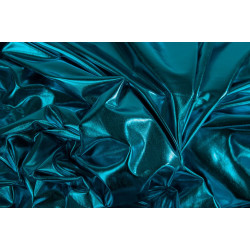 Folienjersey Metallic Webware Leni türkis