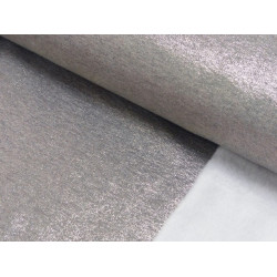 Alpenfleece glitzer Lurex silberfarben