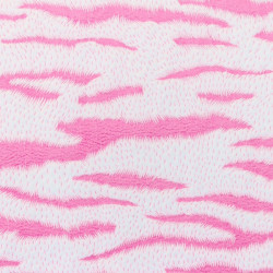 Fellstoff - Tierprint weiß mit pink
