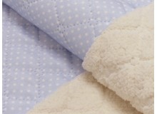 Stepper - Velours mit Teddy Pünktchen hellblau