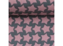 Textil Wachstuch - beschichtete Baumwolle Farbenmix Staaars grau rosa