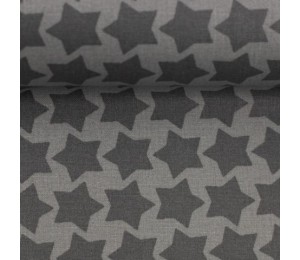 Textil Wachstuch - beschichtete Baumwolle Farbenmix Staaars anthrazit grau