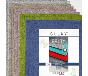  Filz SULKY® FELTY, waschbar, 10Bögen á 29,5x21cm - Sortiment "marmoriert" meliert