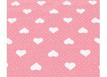 REST 90cm Wachstuch - Herzen rosa