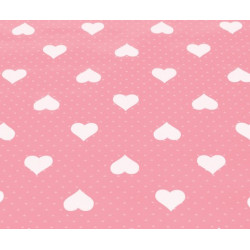 REST 90cm Wachstuch - Herzen rosa
