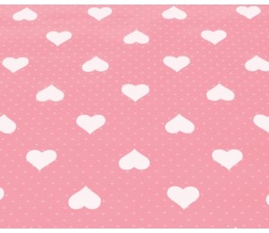 REST 90cm Wachstuch - Herzen rosa